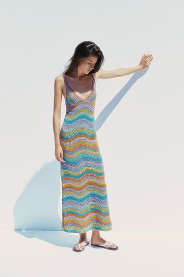 ROBE À BRETELLES EN MAILLE - Multicolore de Zara - Image 0