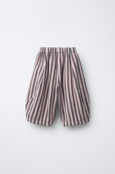 STRIPED SAROUEL TROUSERS - Grey by Zara - Image 1