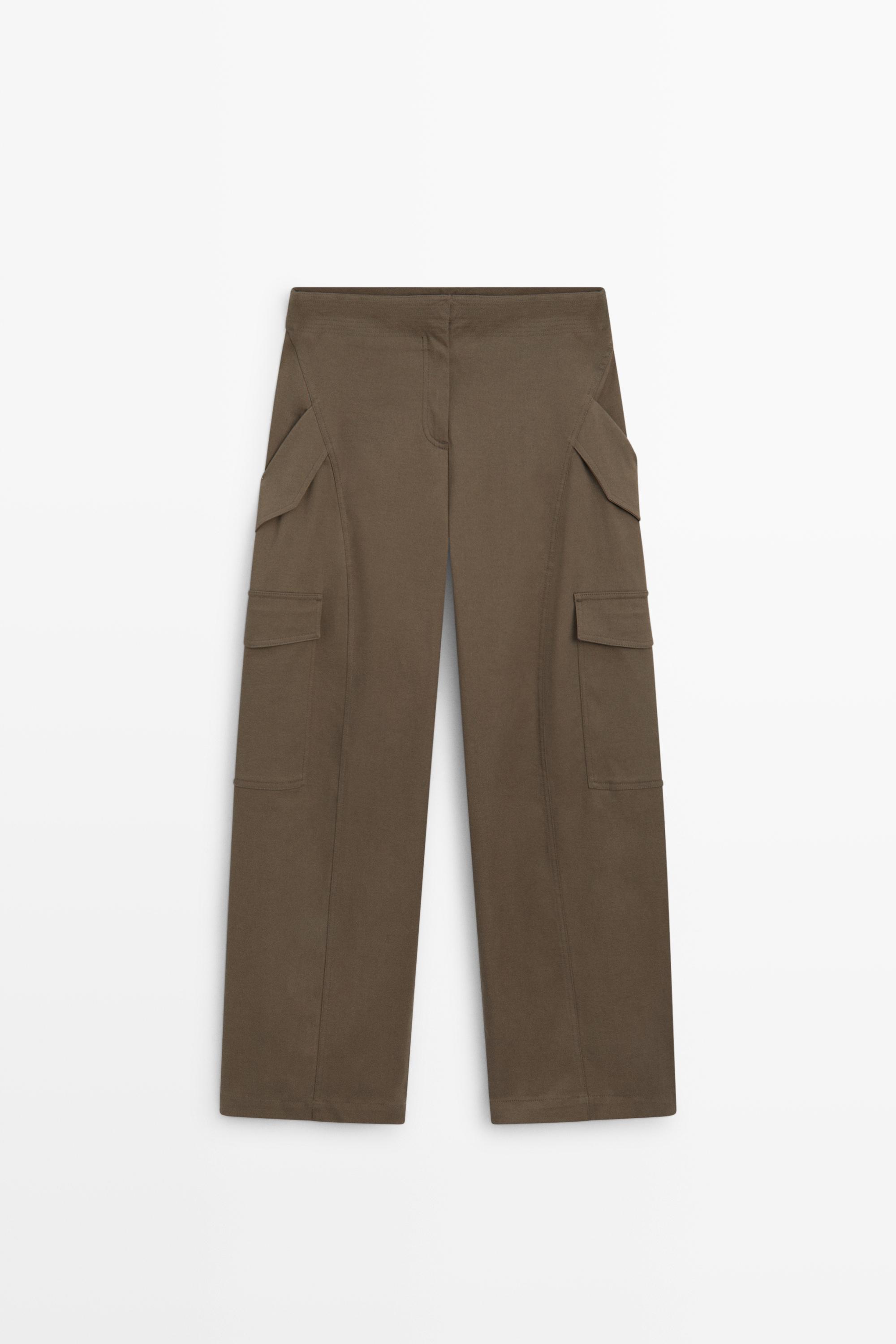 Pantalon cargo en coton mélangé