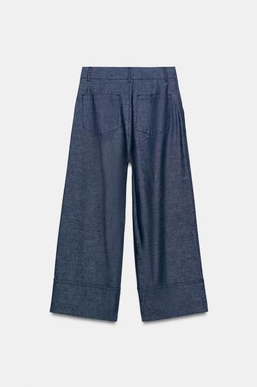 LINEN BLEND CULOTTES - Blue by Zara - Image 6