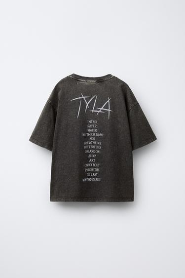 T-SHIRT EFFET DÉLAVÉ TYLA © - Gris anthracite de Zara - Image 1