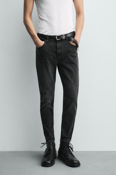Zara SKINNY CROPPED FIT JEANS - Charcoal