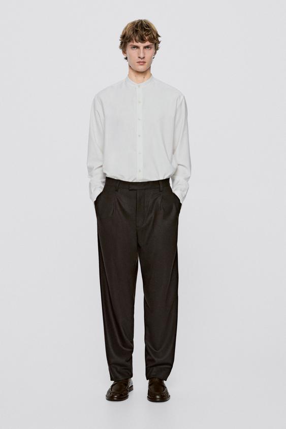 Zara Regular fit stand collar shirt - LIMITED EDITION - White - Image 0