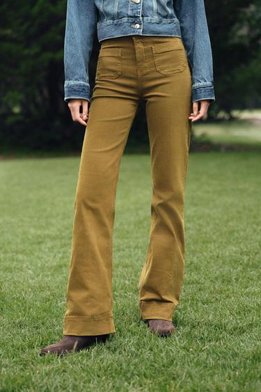 Z1975 HIGH-WAIST JEANS WITH PATCH POCKETS - Oil by Zara