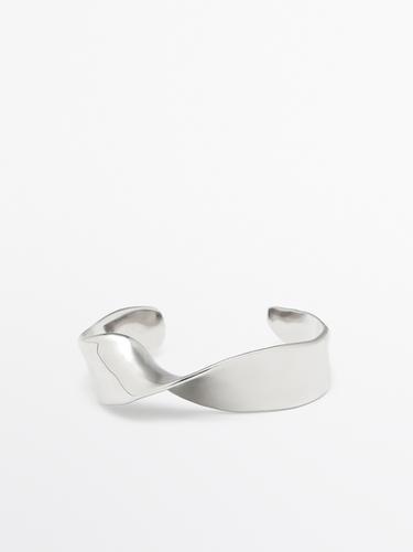 Bracelet large texturé - Argent de Zara