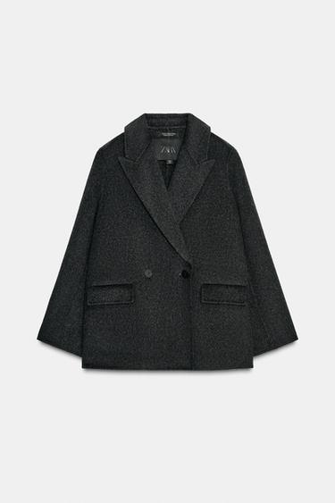 DOUBLE-BREASTED WOOL BLEND BLAZER ZW COLLECTION - Grey by Zara - Image 6