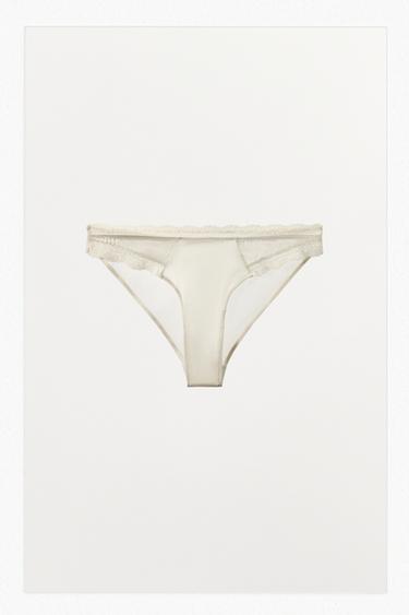 BRAGUITA MEZCLA SEDA ENCAJE - Crudo de Zara