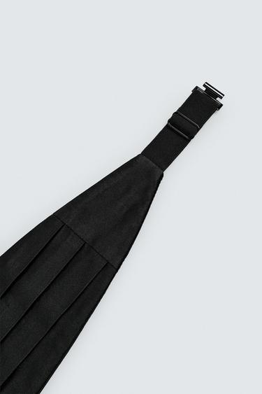 100% SILK TUXEDO-STYLE SASH BELT - Black by Zara - Image 4