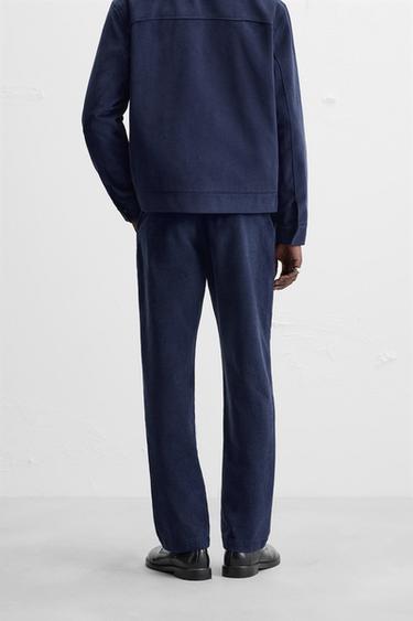 PANTALON REGULAR FIT LYOCELL - COTON - Bleu roi de Zara - Image 2