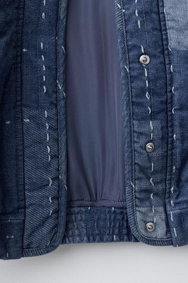 PATCHWORK BOMBER JACKET - Blue / Indigo by Zara - Image 7