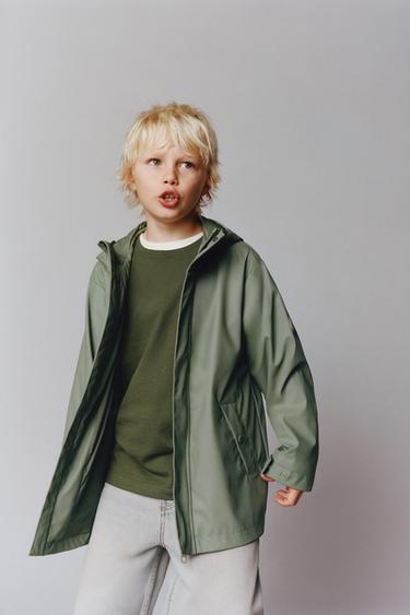 Zara RUBBERIZED WATER REPELLENT PARKA - Green
