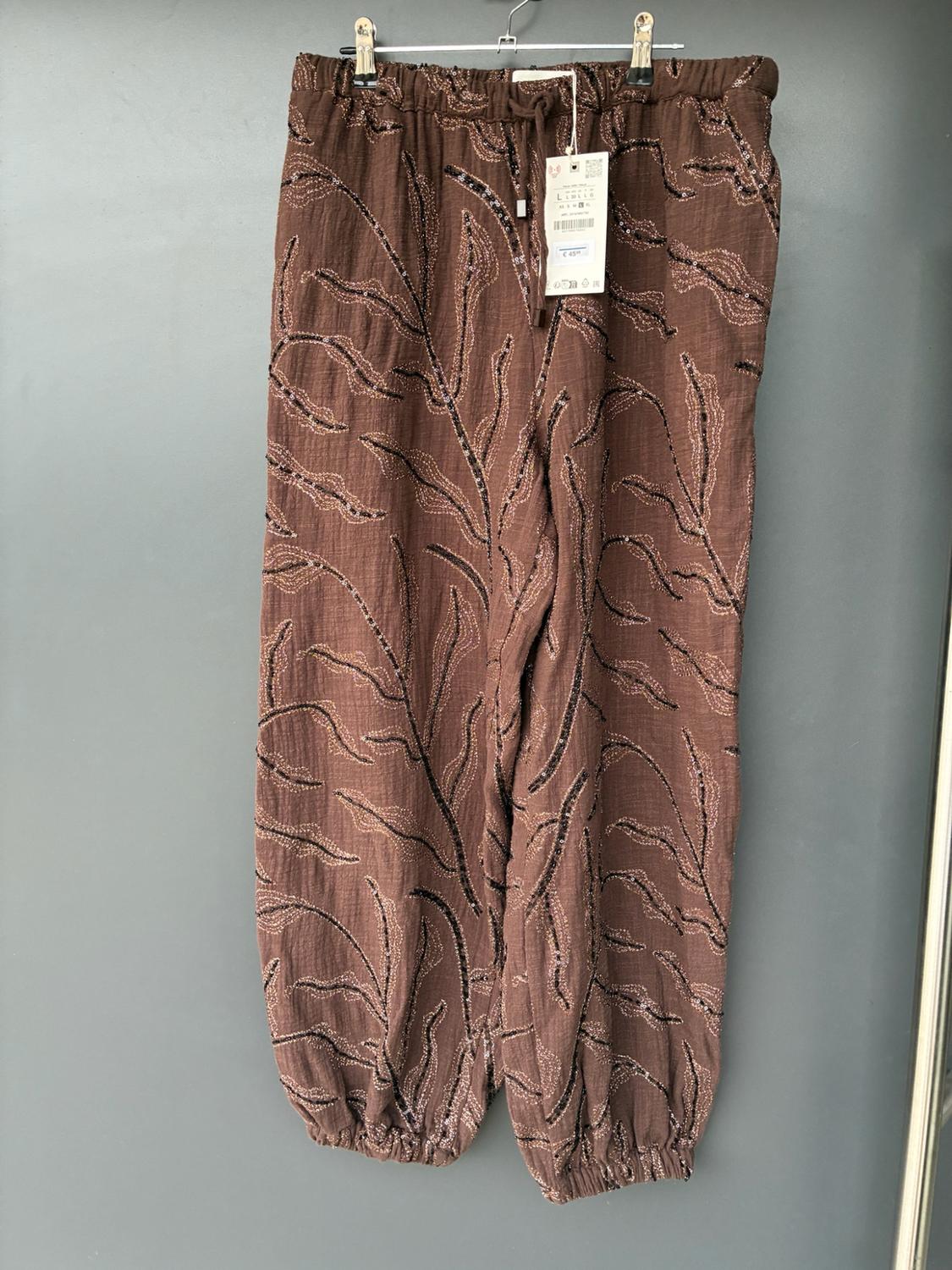 METALLIC THREAD SEQUIN SAROUEL TROUSERS - Image 2