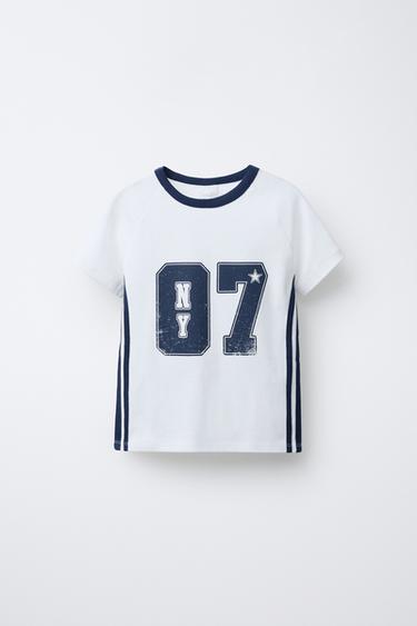CAMISETA VARSITY NÚMERO - Blanco roto de Zara - Imagen 0