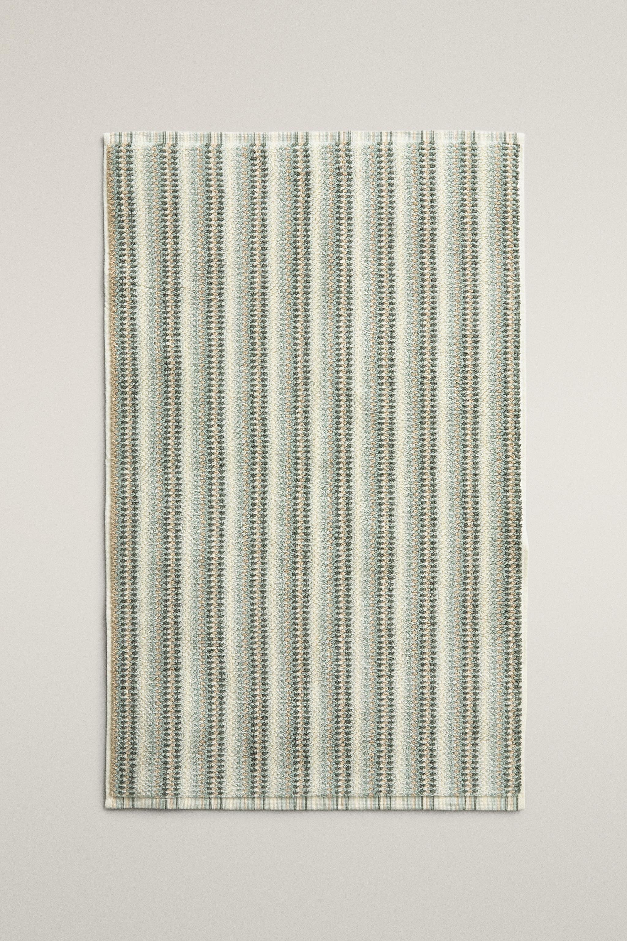 STRIPED COTTON BATH MAT