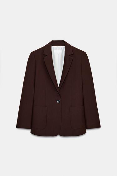 BLAZER RECTA HOMBRERAS - Marrón claro de Zara
