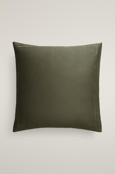 SATEEN PILLOWCASE WITH FESTOON DESIGN (300 THREAD COUNT) — Khaki 2