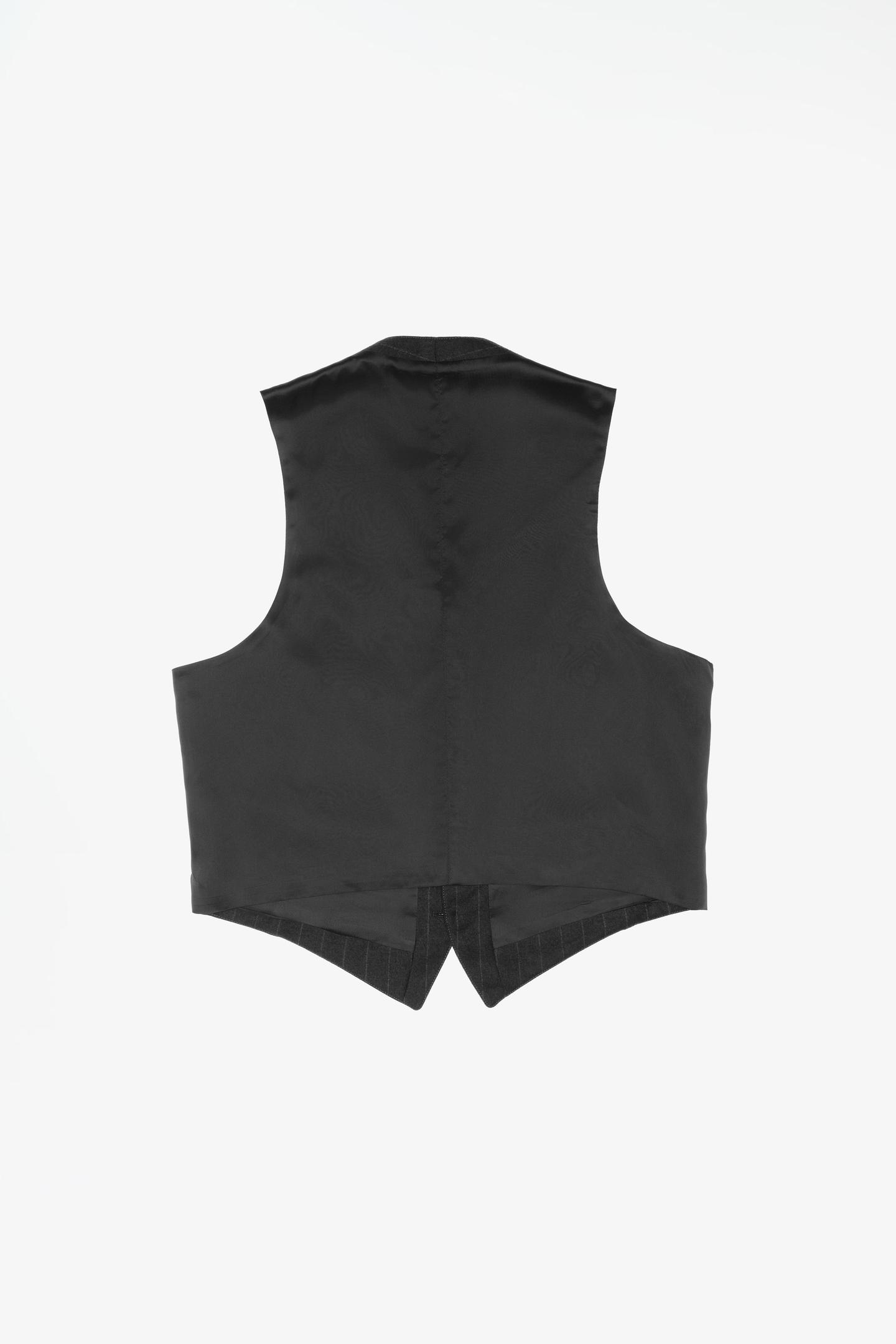 Мужской жилет Zara Limited Edition Striped Gathered Vest, цвет: Тёмный зелёный — фото 3