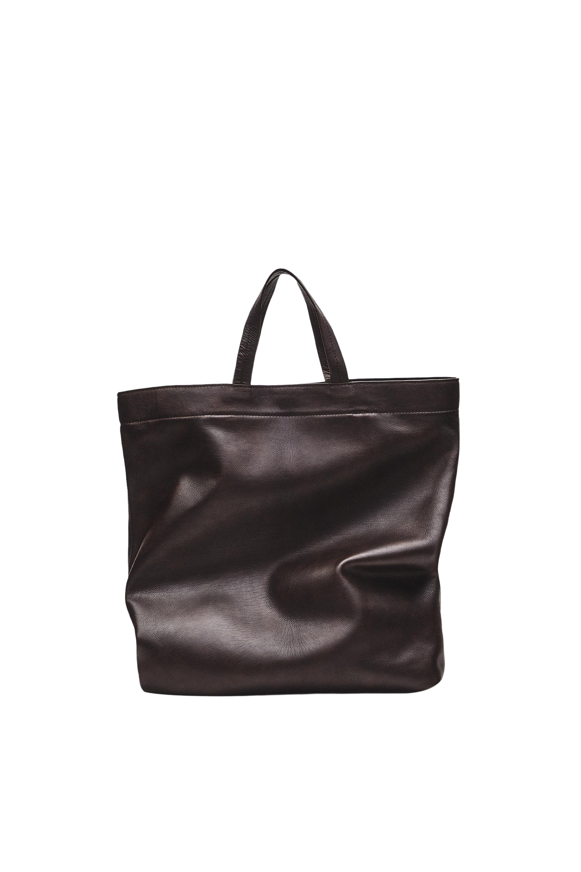 Nappa leather tote bag — Brown
