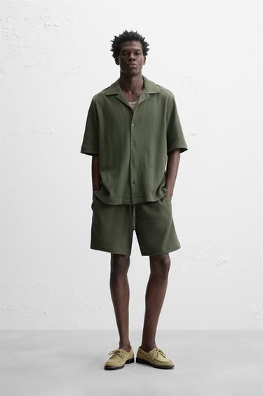 BERMUDAS ESTRUTURA JACQUARD - Caqui de Zara - Imaxe 0