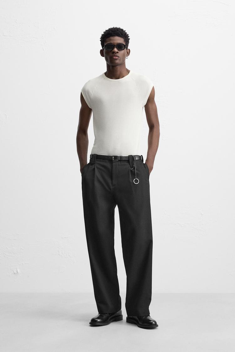 Slim Fit Maglia Bianca Uomo Zara Slim Fit Magliette Corte Zara