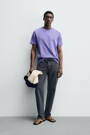 T-SHIRT REGULAR FIT STRUCTURE FLAMMÉE - 683 de Zara - Image 0