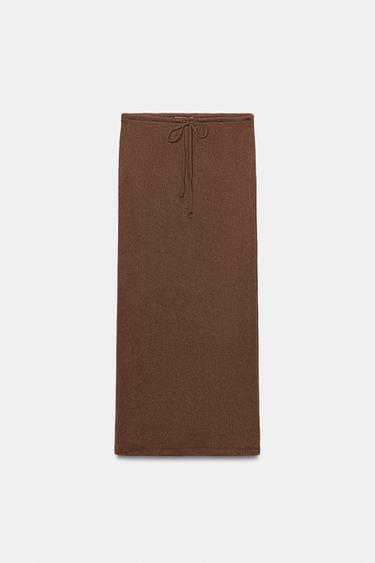 ストレートロングスカートブラウンZaraのストレートロングスカート - ブラウン 