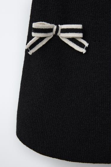 JUPE EN MAILLE AVEC LACETS - Noir de Zara - Image 3