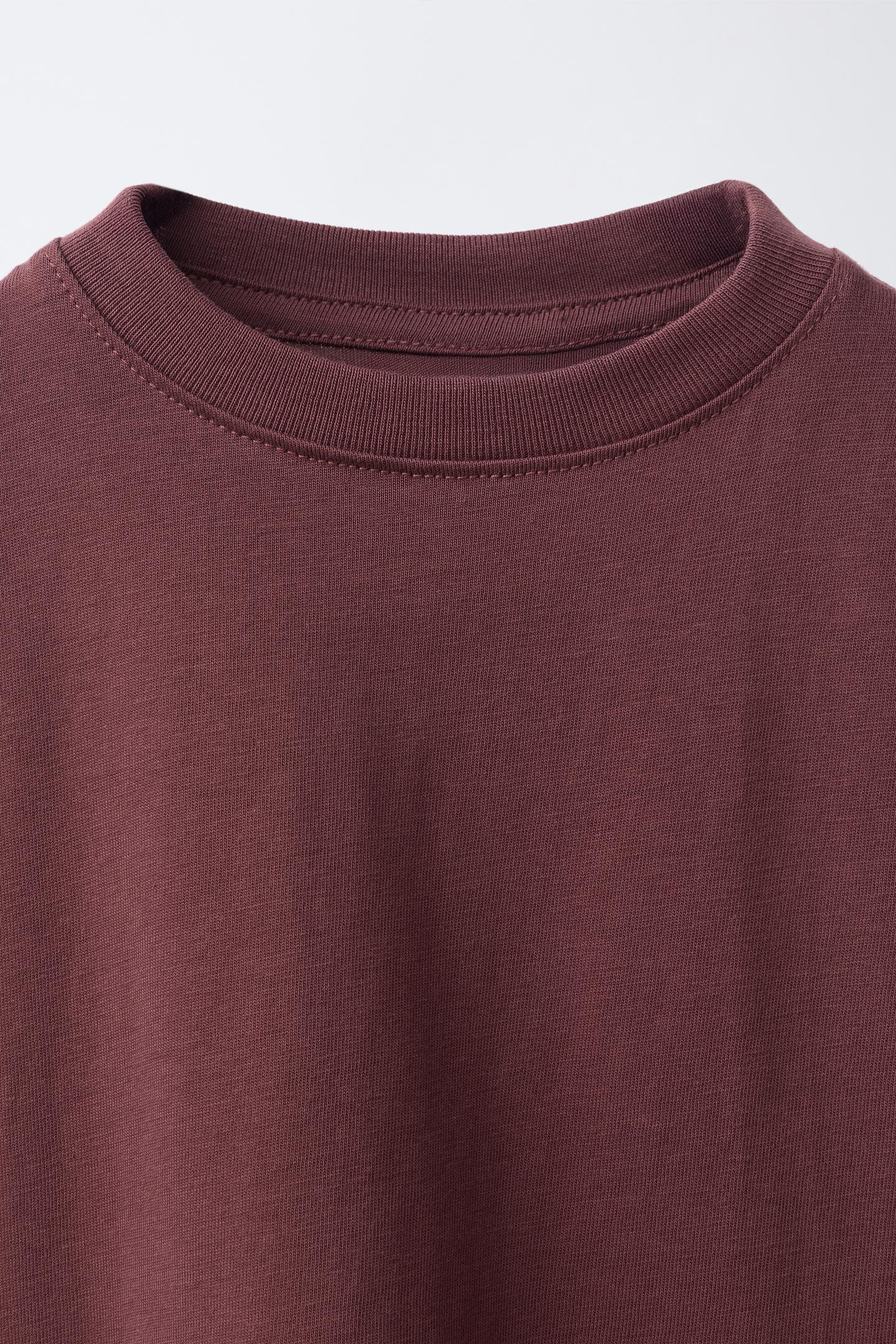 Детские футболки Zara 3-PACK Long-Sleeve Striped and Solid T-SHIRTS, цвет: Пыльный розовый — фото 4