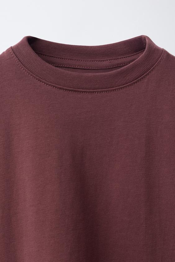 LOT DE TROIS T-SHIRTS À MANCHES LONGUES À RAYURES ET UNIS - Rose poudré de Zara - Image 3