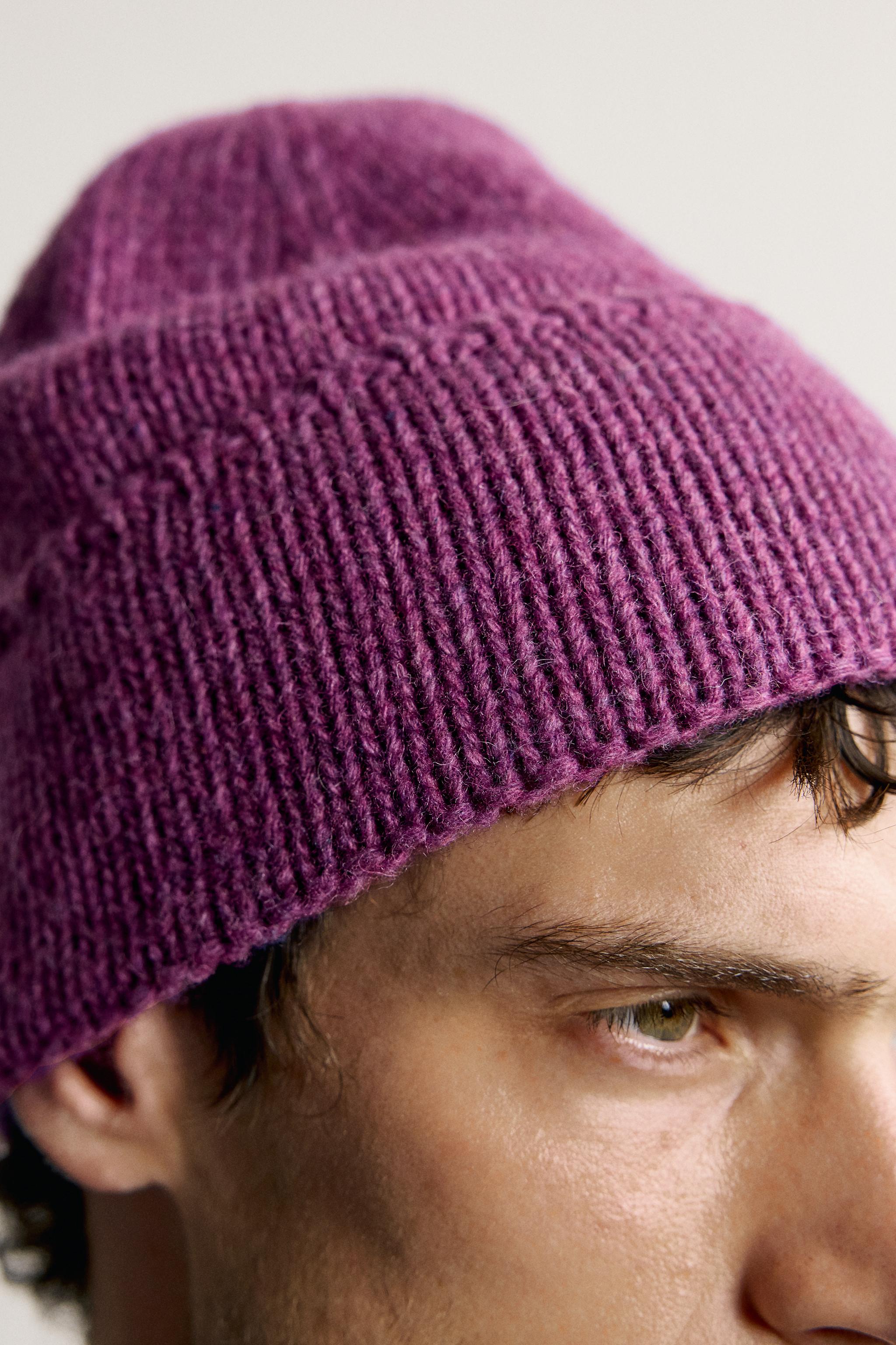 WOOL BLEND KNIT BEANIE