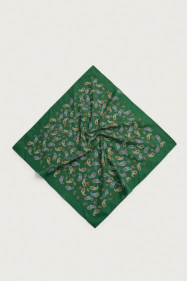 BANDANA À IMPRIMÉ GÉOMÉTRIQUE - Vert de Zara