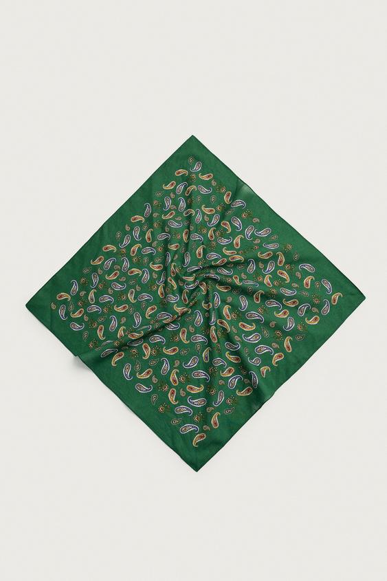 GEOMETRIC PRINT BANDANA - Green by Zara - Image 0
