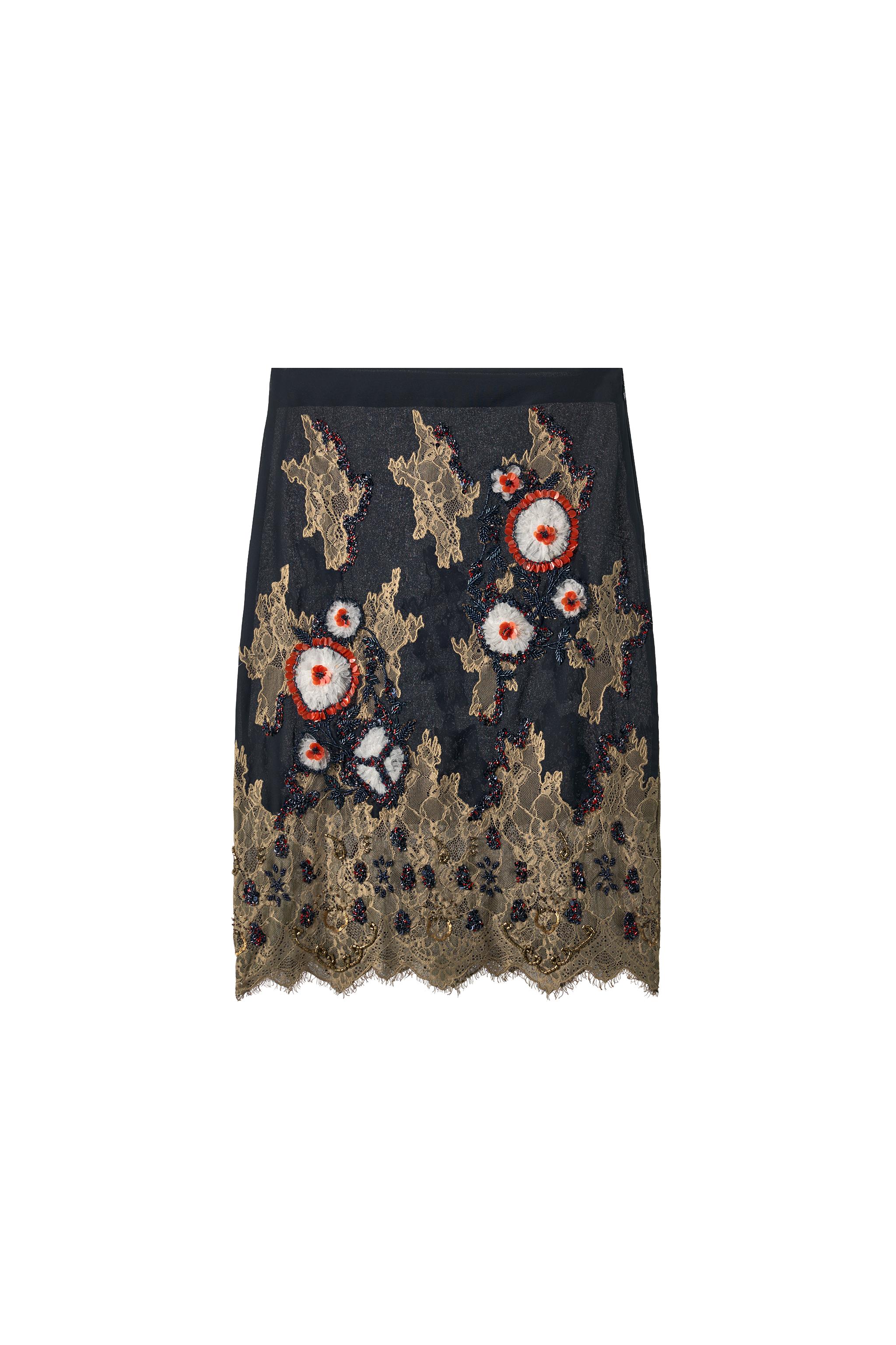 FALDA MIDI ABALORIOS ENCAJE LIMITED EDITION