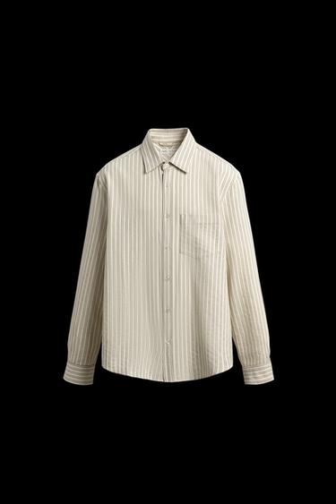 LIMITED EDITION STRIPED SHIRT - Green / Ecru by Zara - Image 0