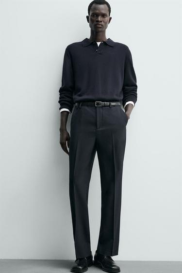 PANTALON STRAIGHT FIT CONFORT - Bleu marine de Zara - Image 4