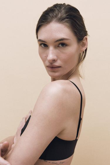 SOUTIEN-GORGE BANDEAU À BRETELLES EN POLYAMIDE - Noir de Zara - Image 1