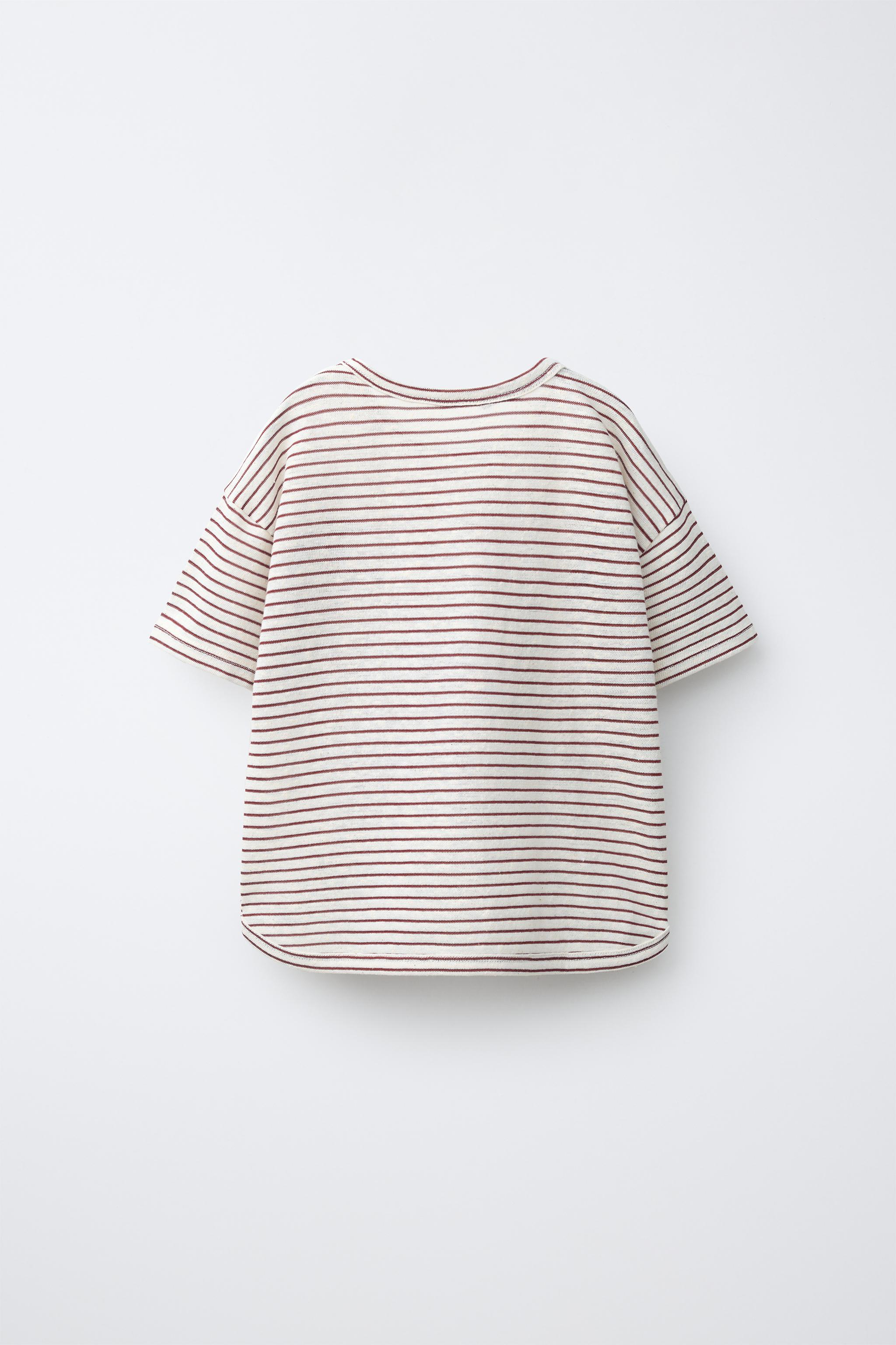 T-SHIRT À RAYURES ET BRODERIES MICKEY MOUSE © DISNEY