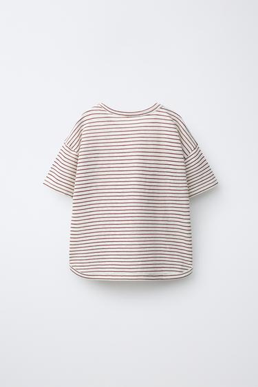 T-SHIRT À RAYURES ET BRODERIES MICKEY MOUSE © DISNEY - Écru de Zara - Image 1