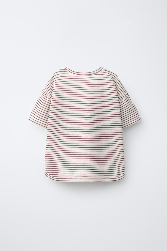 T-SHIRT À RAYURES ET BRODERIES MICKEY MOUSE © DISNEY - Écru de Zara - Image 1