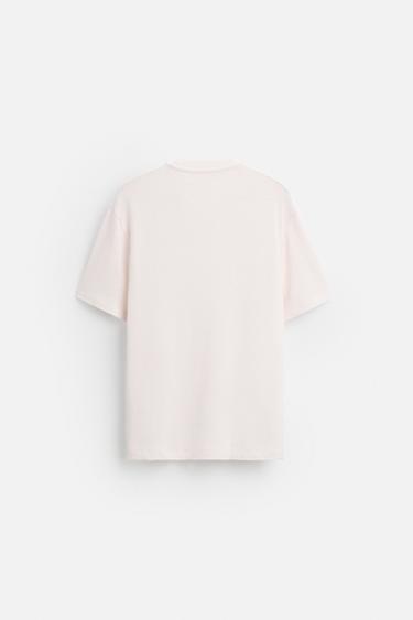 T-SHIRT BASIQUE EN MAILLE - Rose craie de Zara - Image 6