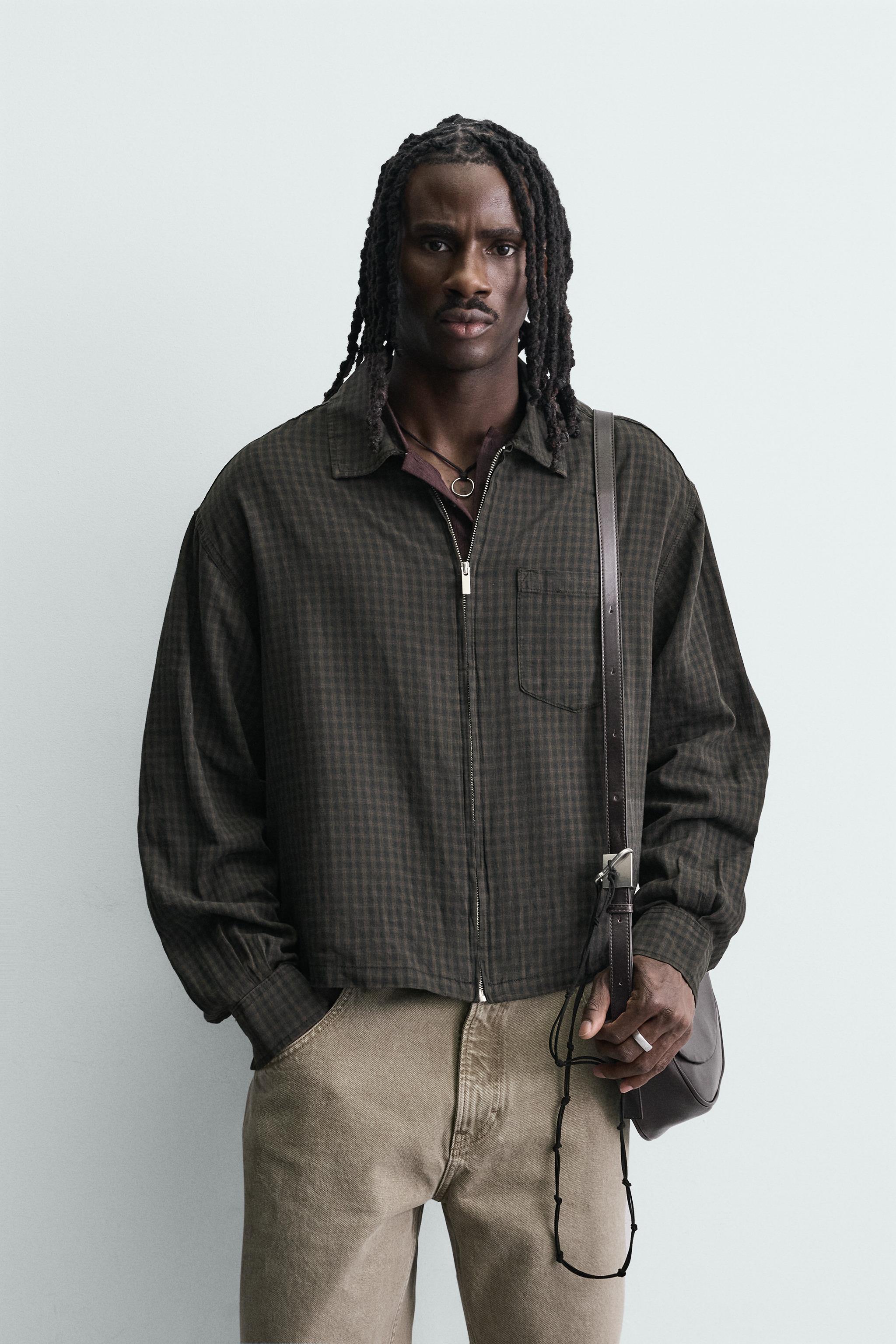 CHEMISE À CARREAUX EN COTON ET LIN