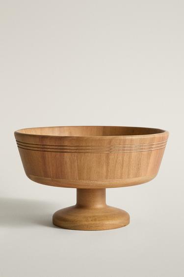 OBSTSCHALE MIT FUSS AUS HOLZ - Braun von Zara - Bild 0
