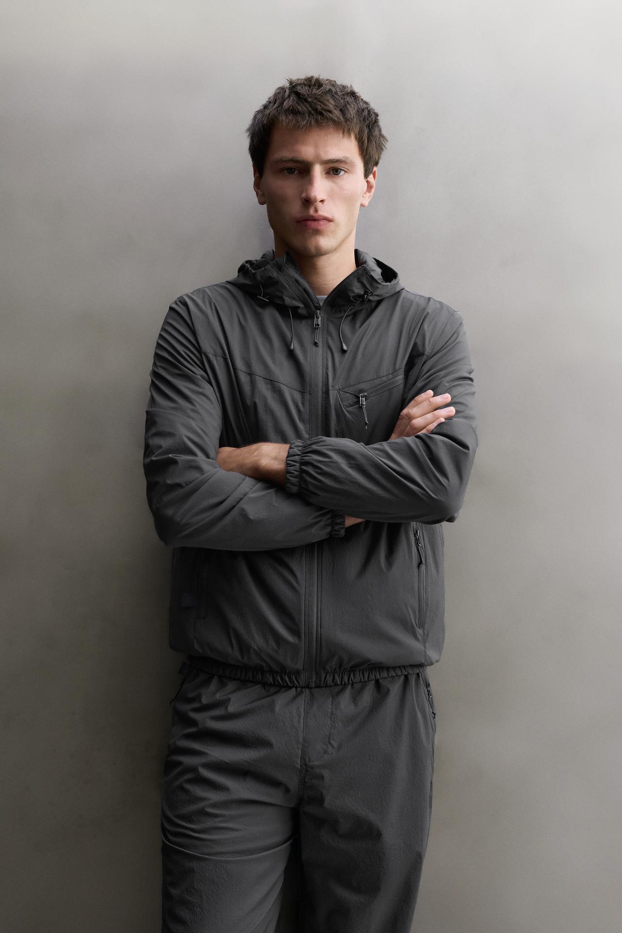 STRUCTURED TECHNICAL JACKET — Blue / Gray