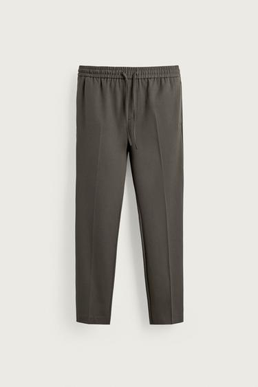 PANTALÓN CINTURA JOGGER REGULAR FIT - Verde medio de Zara