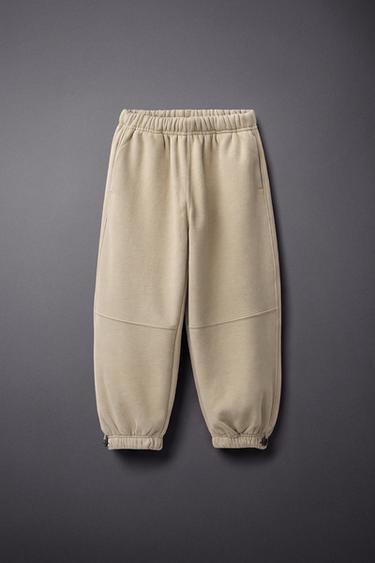 SPORTY JOGGER PANTS WITH STOPPERS — Sand 1