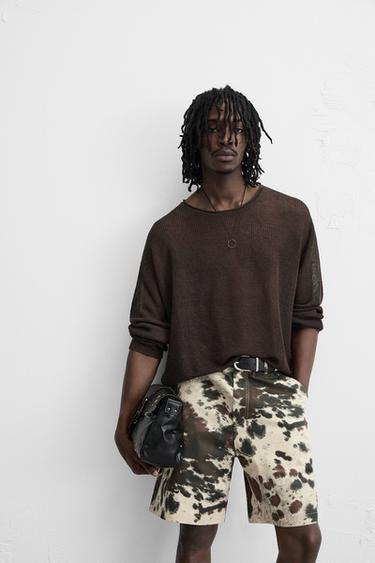 ANIMAL PRINT BERMUDA SHORTS - Sand / Black by Zara - Image 5