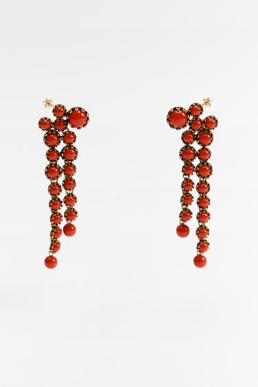 RESIN STONE EARRINGS - erven od Zara