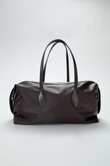 Zara ELONGATED NYLON CITY BAG - Gray