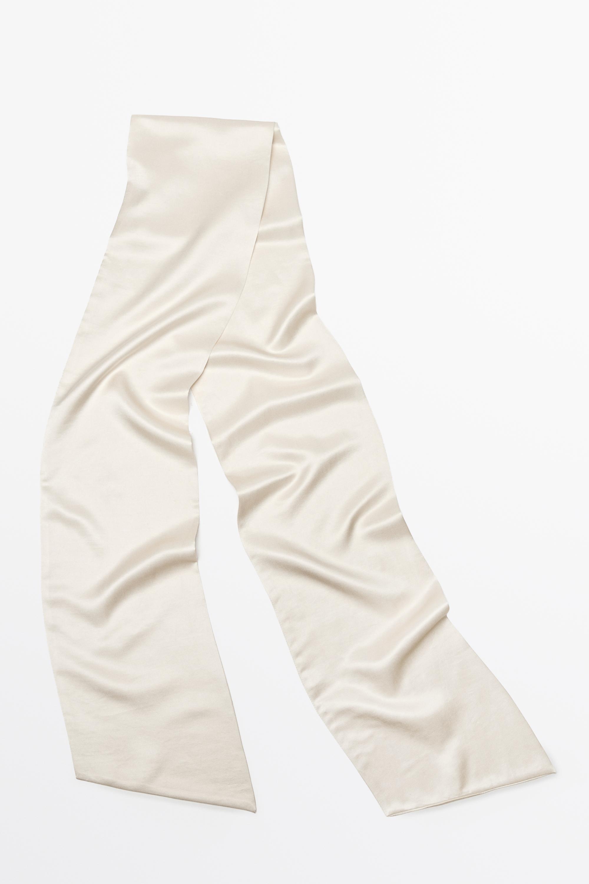 Satin scarf — Ecru