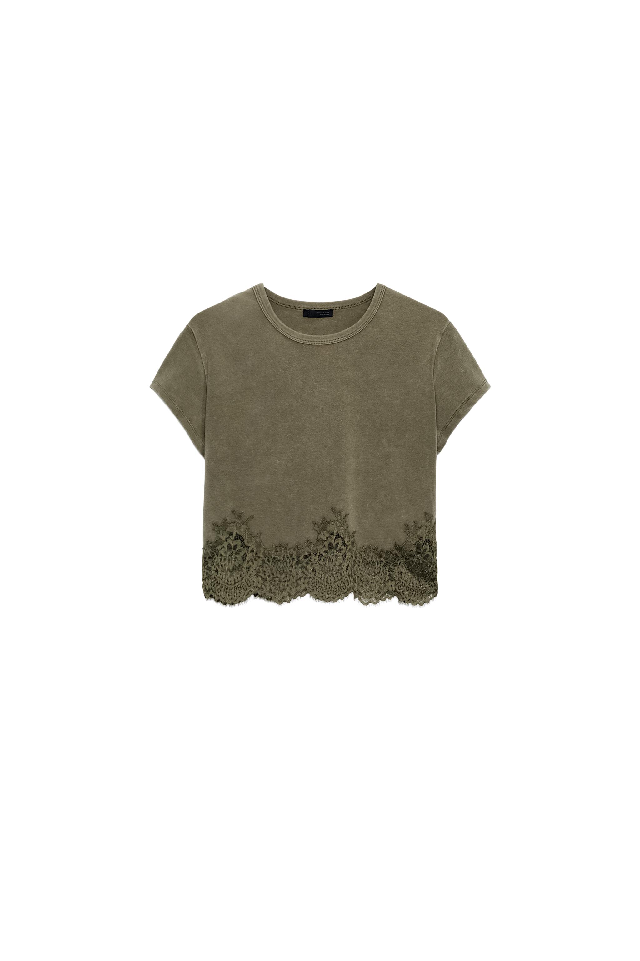 CAMISETA CORTA ENCAJE